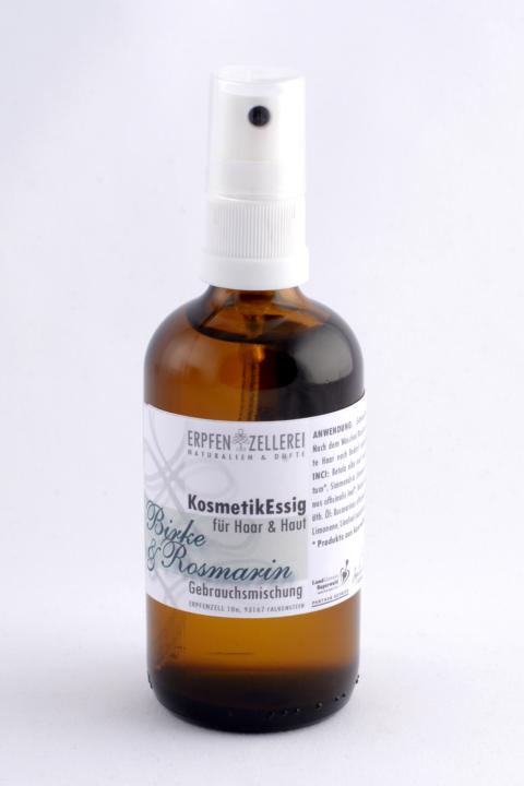 Kosmetikessig für Haar und Haut Birke & Rosmarin Bio 100 ml mit Zerstäuber