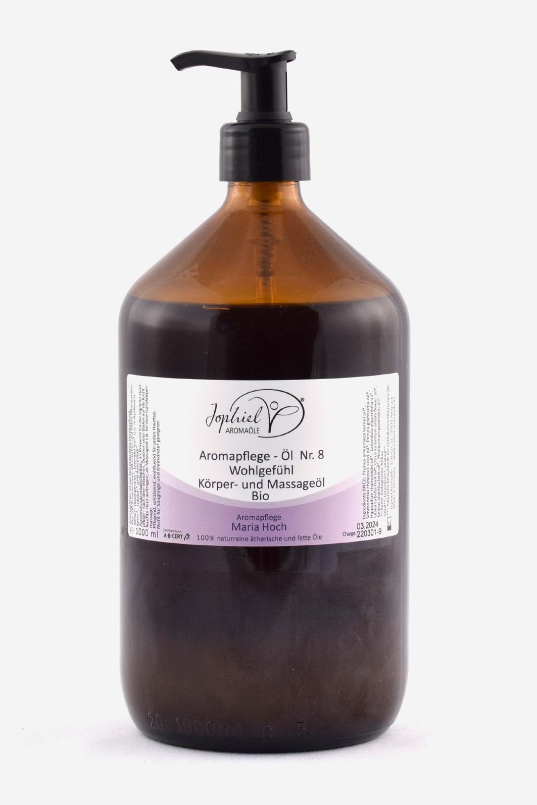 Aromapflege-Öl Nr. 08 Wohlgefühl Körper- und Massageöle Bio 1000 ml