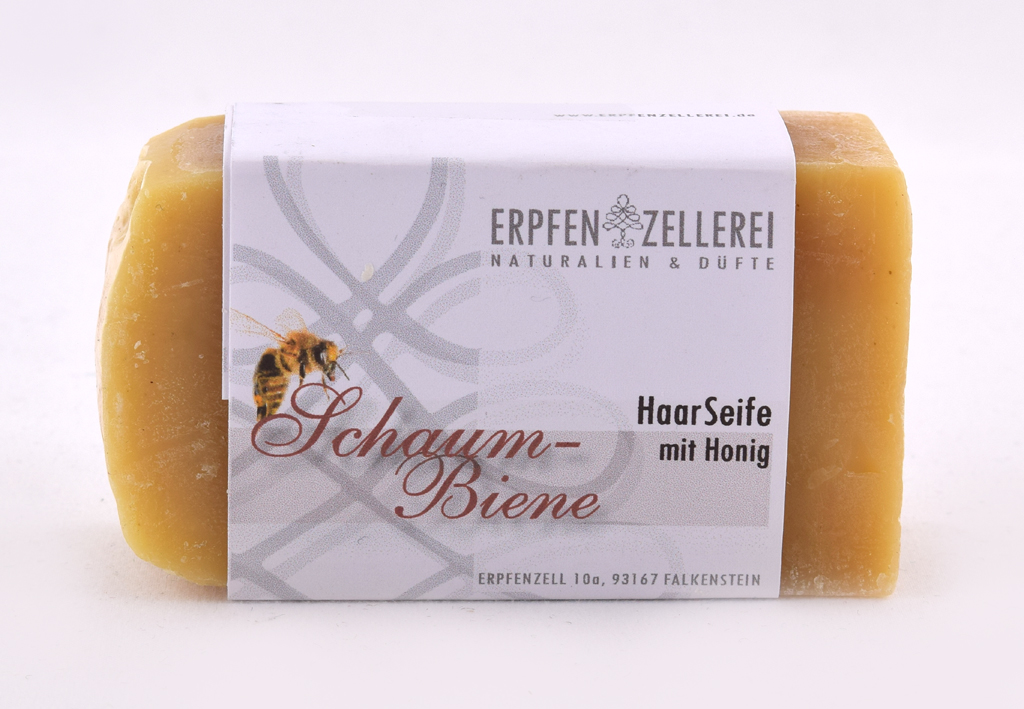 Haarseife "Schaumbiene" mit Hanföl und Honig Bio Haarseife "Schaumbiene" mit Hanföl und Honig Bio