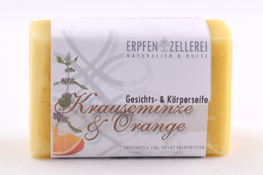 Gesichts- und Körperseife "Krauseminze & Orange" Bio  Gesichts- und Körperseife "Krauseminze & Orange" Bio