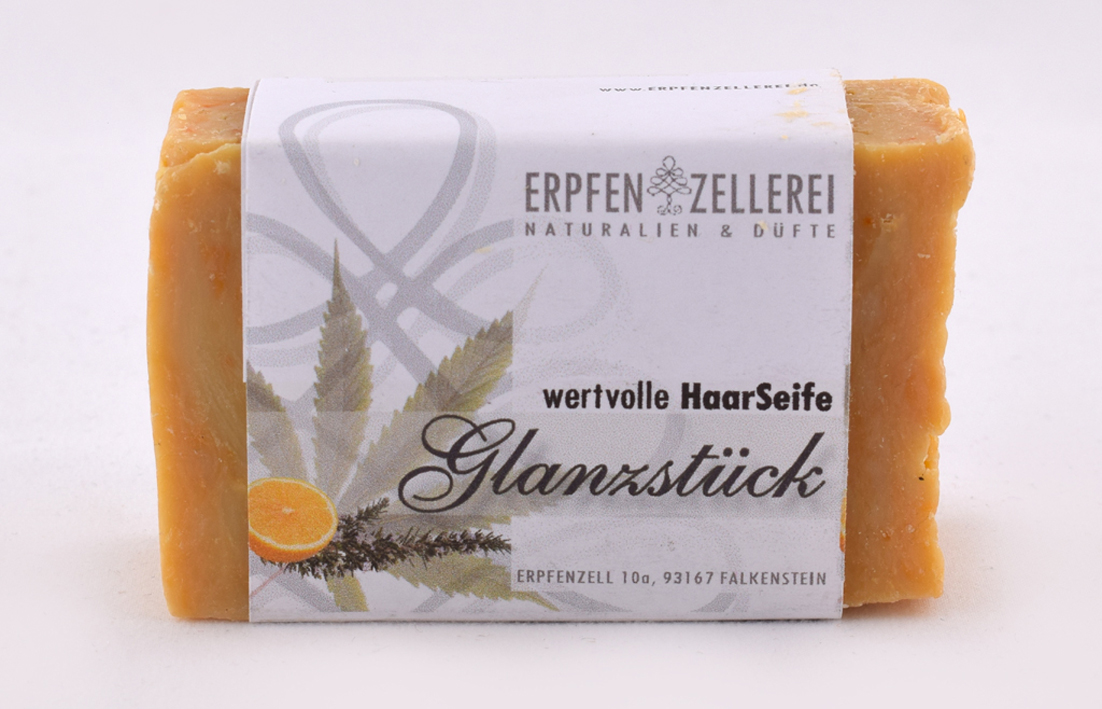 Haarseife "Glanzstück" mit Hanföl Bio Haarseife "Glanzstück" mit Hanföl Bio
